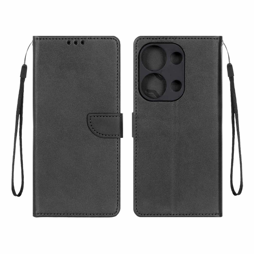 کیف چرمی موبایل مگنتی محافظ لنزدار Xiaomi Redmi Note 14S / Note 13 Pro 4G / Poco M6 Pro 4G – مشکی