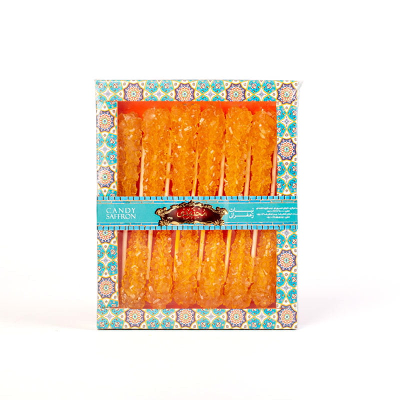 Mojtahedi Saffron Nabat Sticks, 12 Pcs Gilded Box