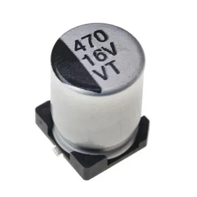 خازن الکترولیت اس ام دی 470 میکرو فاراد 16 ولت 470UF 16V SMD 8*10.5mm