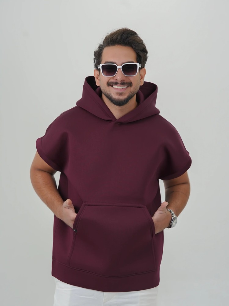 وست هودی کلاهدار مردانه پارچه ساندویجی پوآنو کد 50258 D204