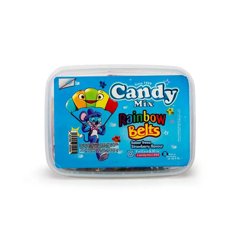 Candy Mix Rainbow Strawberry Gummy Strips, 225 g
