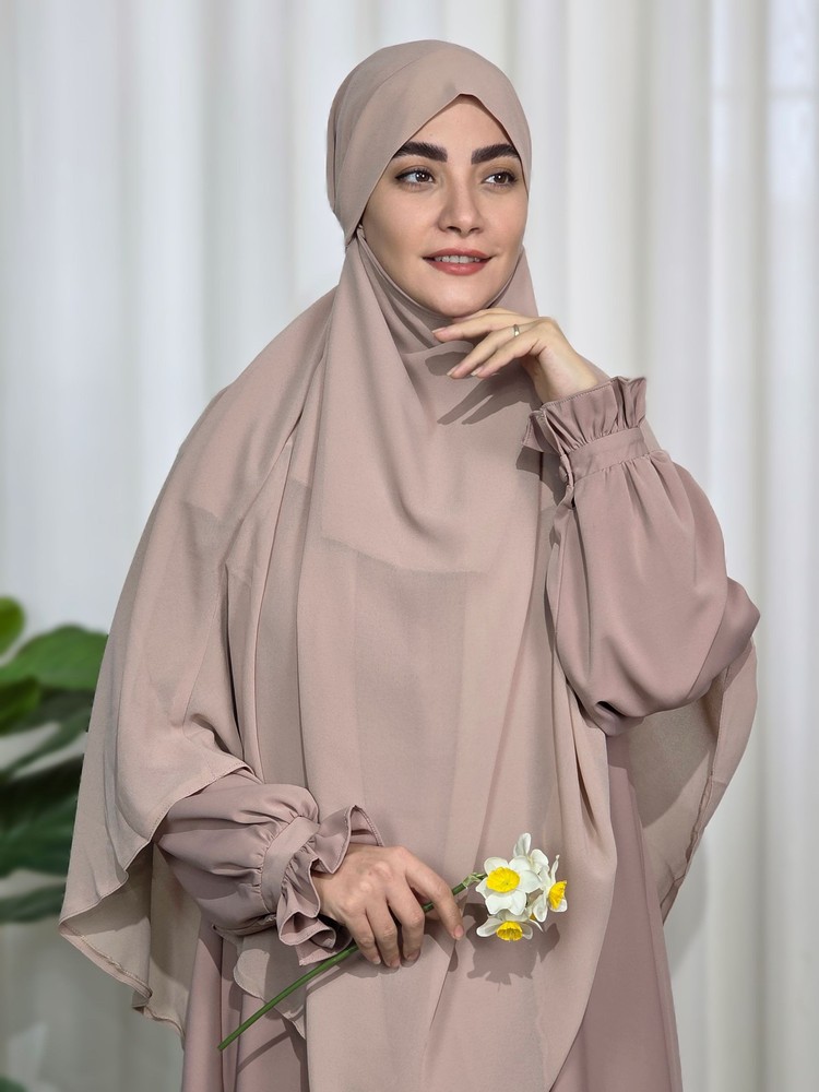خمار (خیمار) – مقنعه بلند موکا
