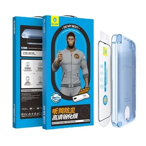 گلس فول برند بلوئو BLUEO Anti dust HD glass anti static with applicator مناسب برای Apple iPhone 16 Pro