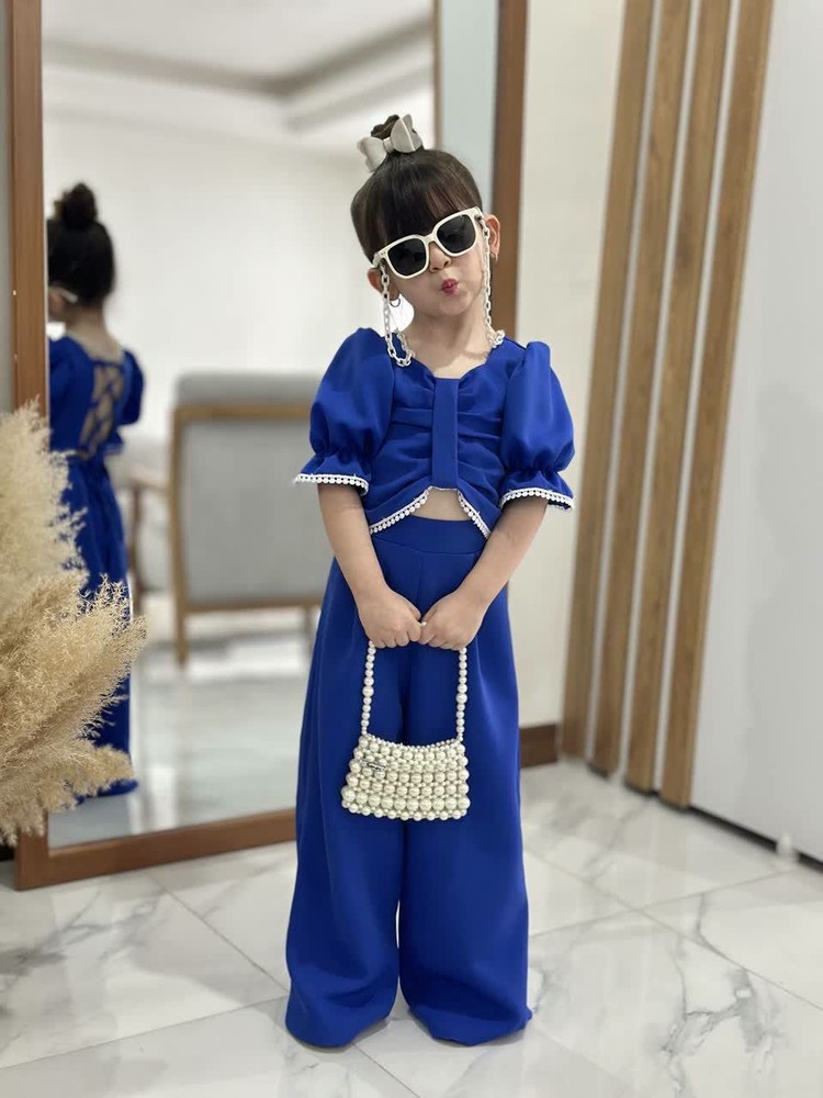 ست کراپ شلوار نسیم سایز 55/60