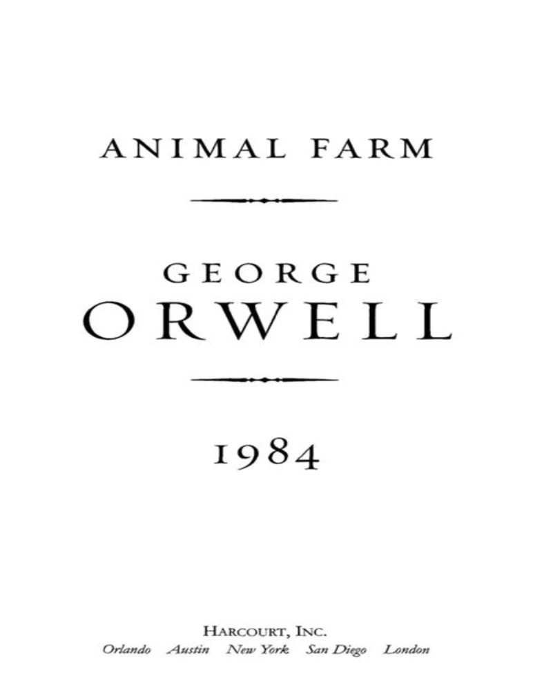کتاب مزرعه حیوانات و ۱۹۸۴ (Animal Farm and 1984) اثر جورج اورول نسخه PDF انگلیسی