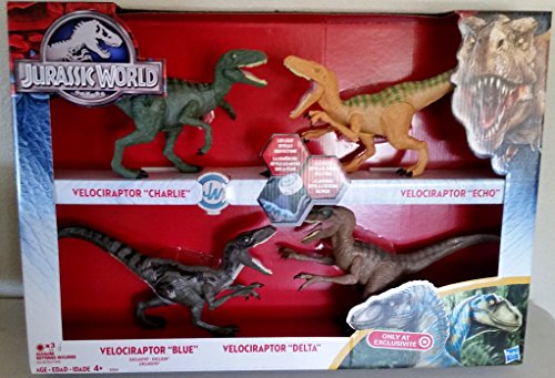 بسته 4-بسته انحصاری Velociraptor World Jurassic