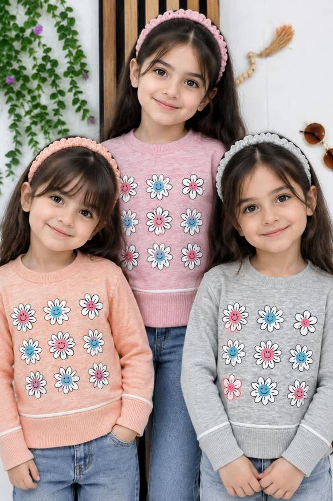 لباس دخترانه گپ بافت گل گلی