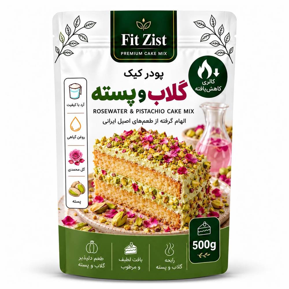 پودر کیک گلاب پسته 500 گرم