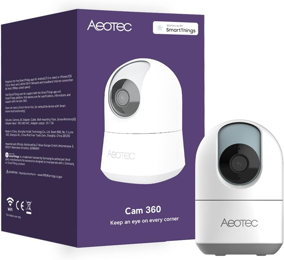 دوربین مداربسته هوشمند ایوتک مدل Cam 360 | Aeotec Cam 360 Smart Security Camera