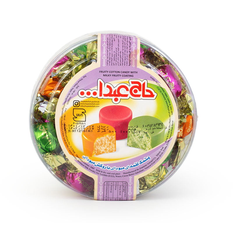 Haj Abdollah Bite-Size Mixed Fruit Pashmak, 500 g PET Tub
