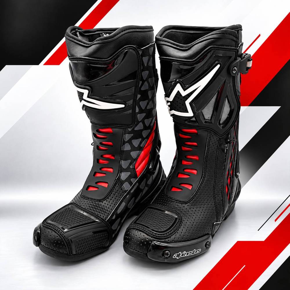 بوت موتورسواری آلپین استار مشکی قرمز | Alpinestars Racing Boots