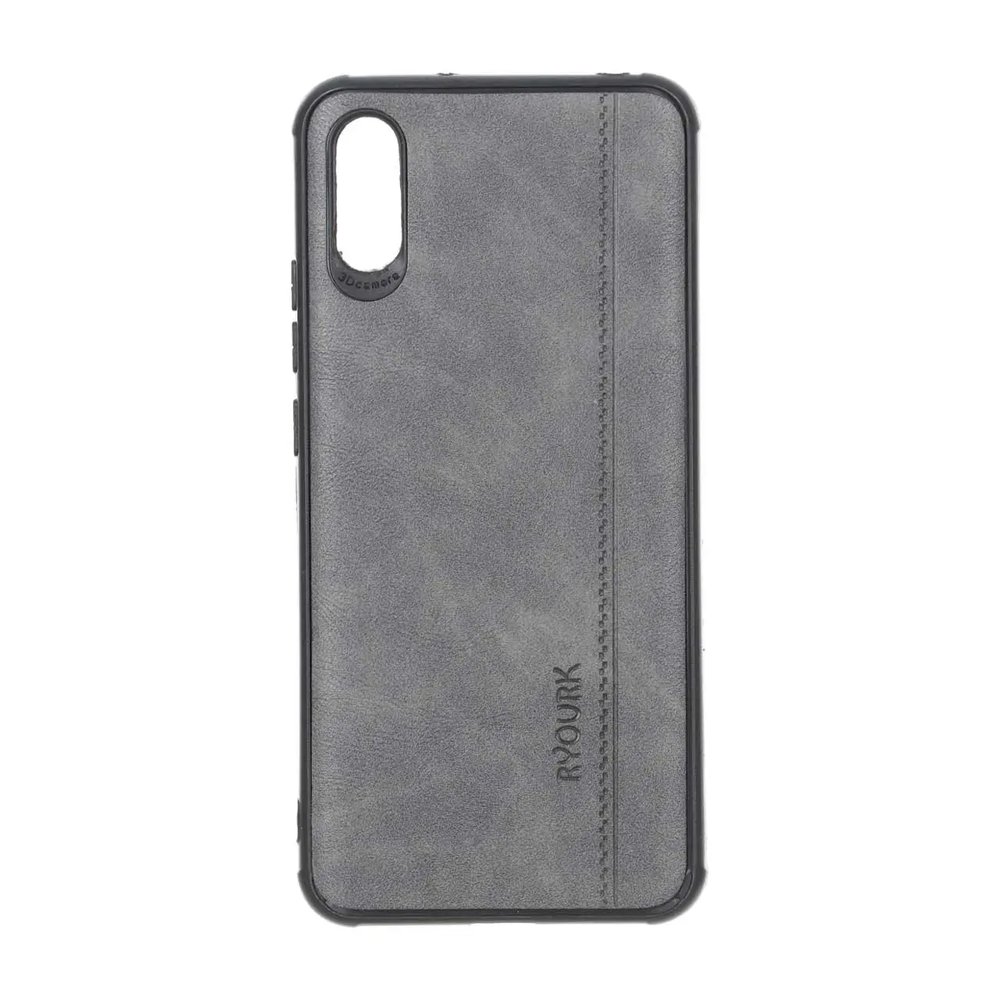قاب طرح چرم RYOURK مدل Xiaomi Redmi 9A / Redmi 9A Sport / Redmi 9AT – خاکستری
