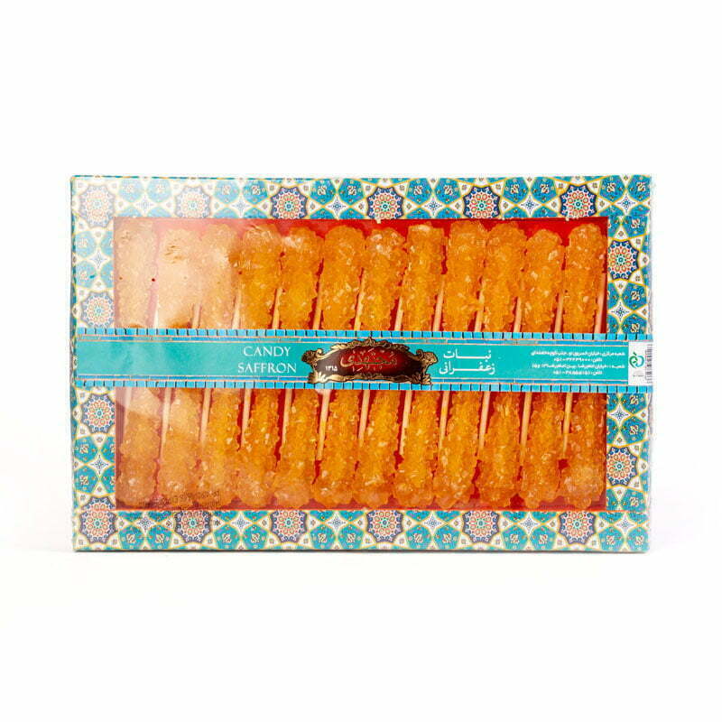Mojtahedi Saffron Nabat Sticks, 24 Pcs Gilded Box