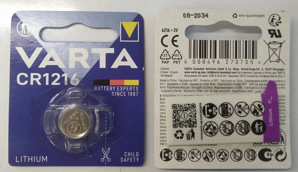 باطری لیتیوم سکه ای وارتاVARTA CR1216 LITHIUM 3V