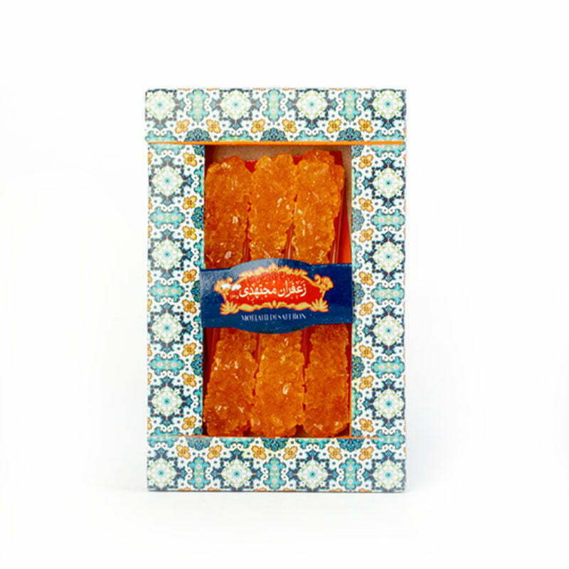 Mojtahedi Saffron Nabat Sticks, 6 Pcs Gilded Box
