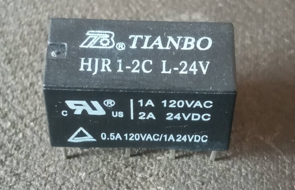 رله مخابراتی دو کنتاکت HJR1-2C L-24V مارک تیانبو