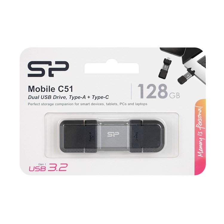 فلش 128 گیگ Silicon Power Mobile USB 3.2 OTG مدل C51