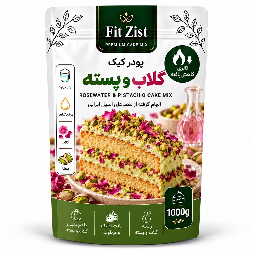 پودر کیک گلاب پسته 1000 گرم