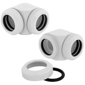 کیت اوپن لوپ Corsair Hydro X Series XF Hardline 90 Degree 14mm OD Fittings Twin Pack - White