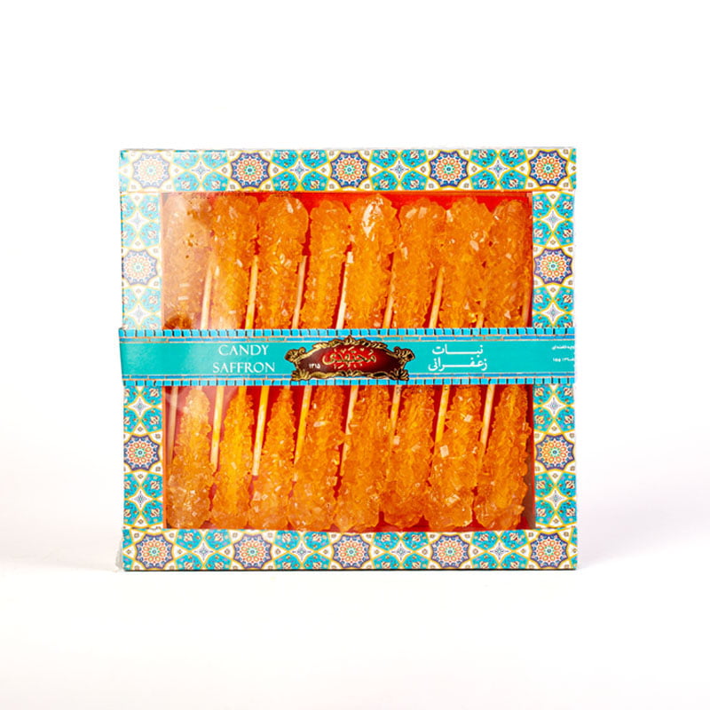 Mojtahedi Saffron Nabat Sticks, 16 Pcs Gilded Box