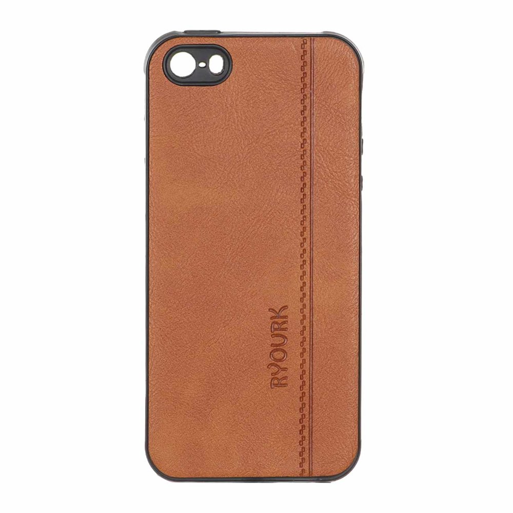 قاب طرح چرم RYOURK مدل Apple iPhone 5 / iPhone 5S – عسلی