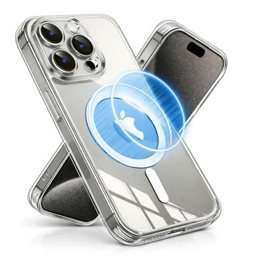 BGAB برای iPhone 15 Pro Max Case Clear MagSafe سازگار، دکمه