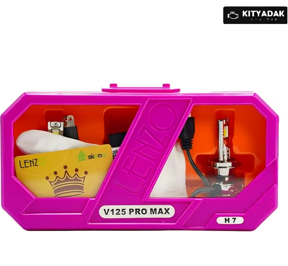 هدلایت لنزو مدل V125 PRO MAX پایه H7 با شدت نور ۲۵۰۰۰ لومن