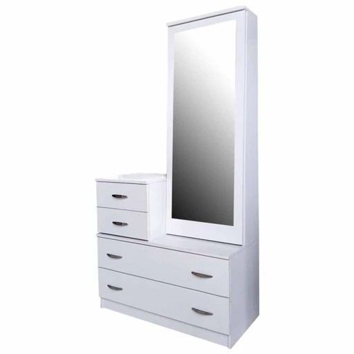میز آرایش کد CL10 با آینه ریلی و طبقات مخفی در رنگ بندی متنوع مبلمان فرنا مدل 1154311