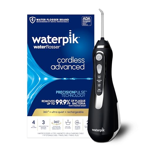 Waterpik Cordless Advanced Flosser Water, Brilliant Black
