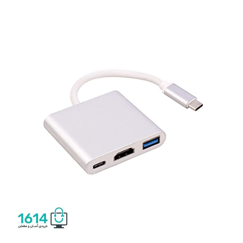 تبدیل TYPE-C به HDMI-4K/USB3/TPC