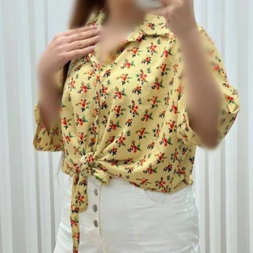 شومیز جلو گره ای مدل حلما کد 50321