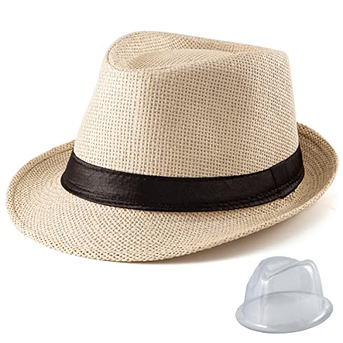 کلاه حصیری LADYBRO Fedora برای مردان - کلاه زنانه کلاه