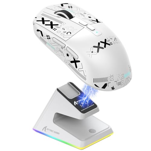 ماوس X6 ATTACK SHARK 49g SUPERLIGHT با پایه شارژ مغناطیسی