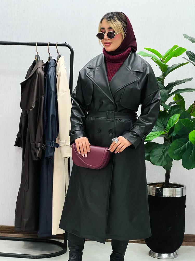 کت چرم بلند دلسا
