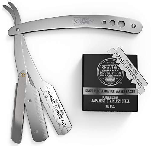 Straight Edge SHAVING REVOLUTION Barber Razor شامل تیغه