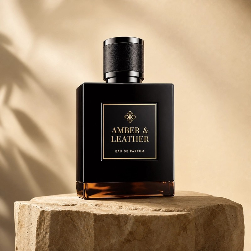 ادکلن Amber & Leather او دو پرفیوم | عطر چرمی و کهربایی با طراحی مشکی لوکس