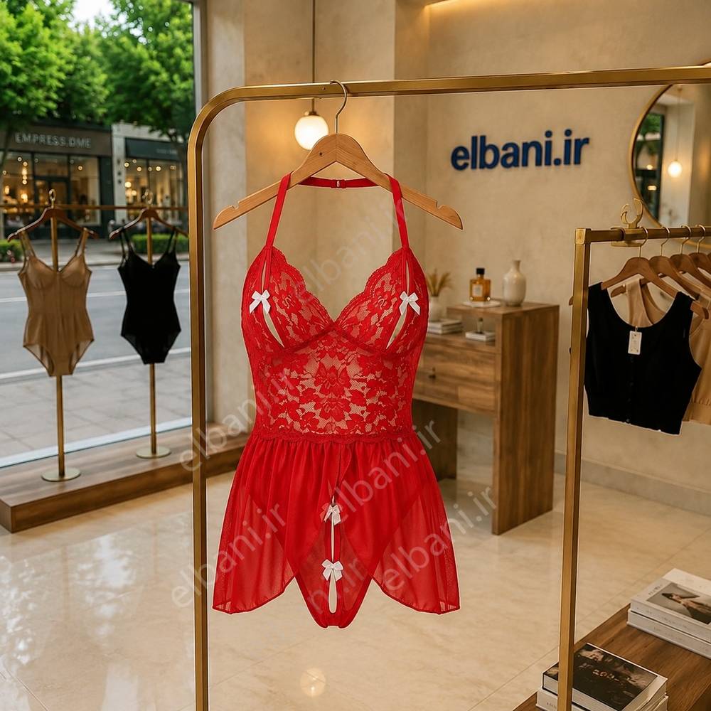 بادی (لباس خواب) مایلا فانتزی قرمز لطیف کد 8025