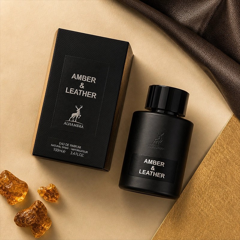 عطر یونیسکس آمبر اند لدر الحمبرا (Maison Alhambra Amber & Leather Eau de Parfum 100ml)