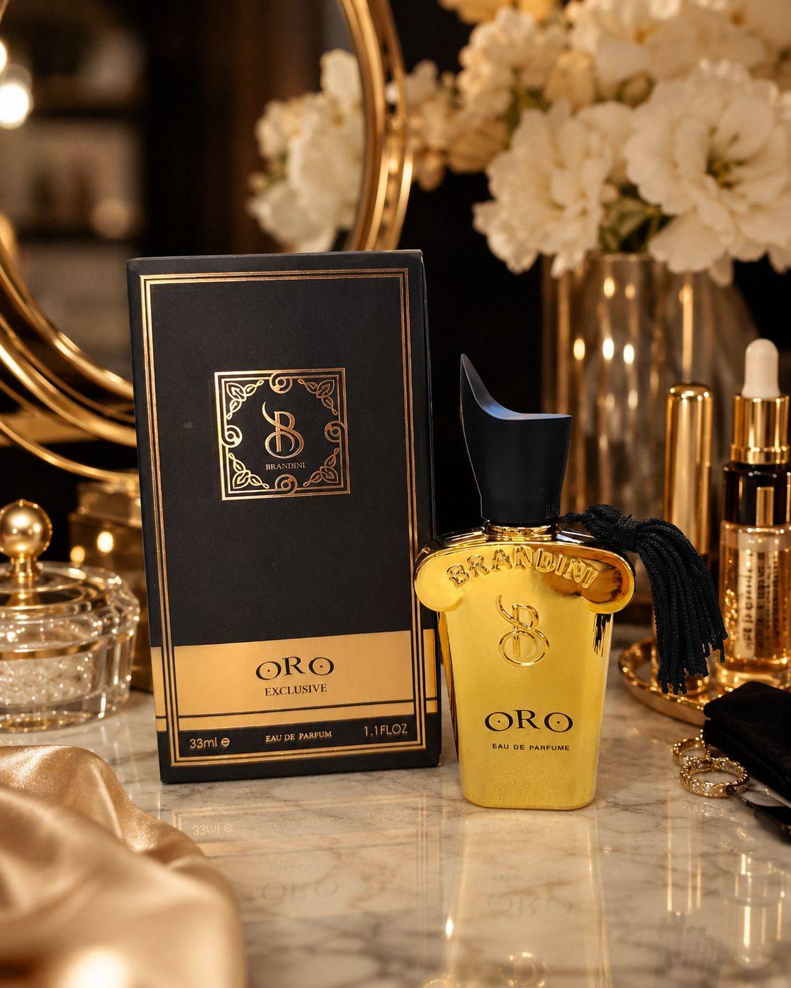 عطر برندینی مدل Oro با رایحه گرم و تلخ