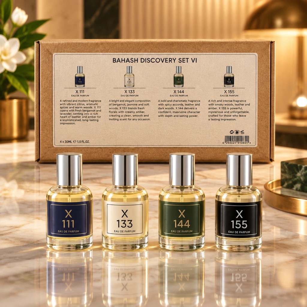 پک عطر ۴ عددی امپر مدل Bahash Discovery Set VI حجم ۴×۳۰ میلی‌لیتر