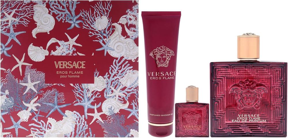 ادکلن مردانه Versace Eros Flame EDP 100ml به همراه ژل حمام 150ml و EDP 5ml