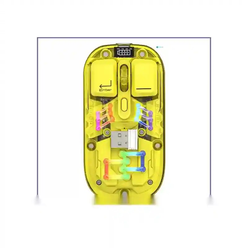 موس نورانی با بدنه شفاف کوتسی COTECi OF-026 Magic Crystal IV Mouse – صورتی