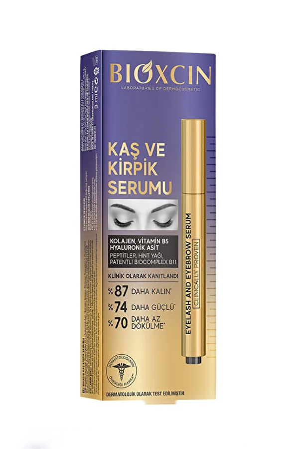 سرم تقویت کننده ابرو و مژه بیوکسین Bioxcin کلاژن، هیالورونیک اسید، روغن کرچک و پپتید