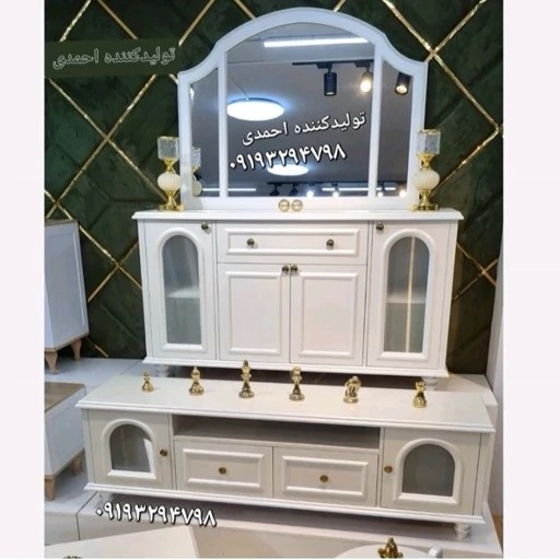آینه کنسول ست میزتلویزیون زیبا دکوبازار مدل 739578