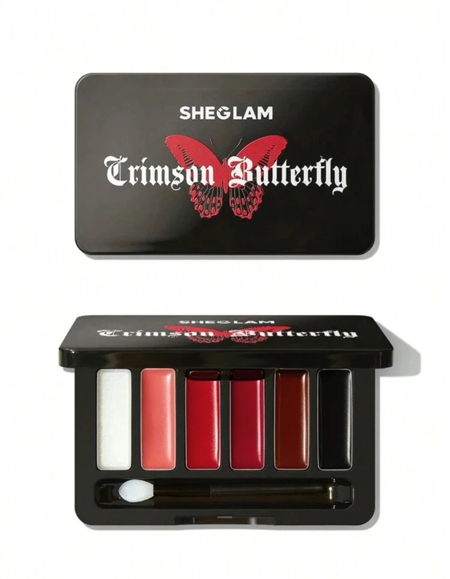 پالت لیپ گلاس پروانه زرشکی شیگلم SHEGLAM Phantom'S Kiss Lip Gloss Palette Moisturizing Lip Gloss High