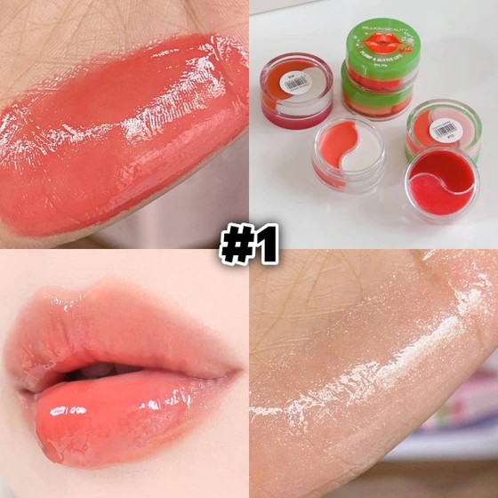 حجم دهنده شاین دار و رژ لب جامد بالم بیلیون بیوتی Billion beauty plump & glitter lips