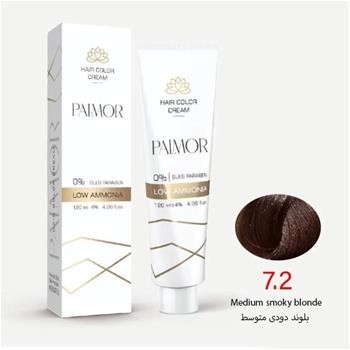 رنگ موی پالمور شماره 7.2 حجم 120 میلی لیتر رنگ بلوند دودی متوسط