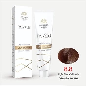 رنگ موی پالمور شماره 8.8 حجم 120 میلی لیتر رنگ بلوند نسکافه ای روشن