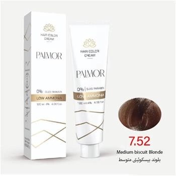 رنگ موی پالمور شماره 7.52 حجم 120 میلی لیتر رنگ بلوند بیسکویتی متوسط