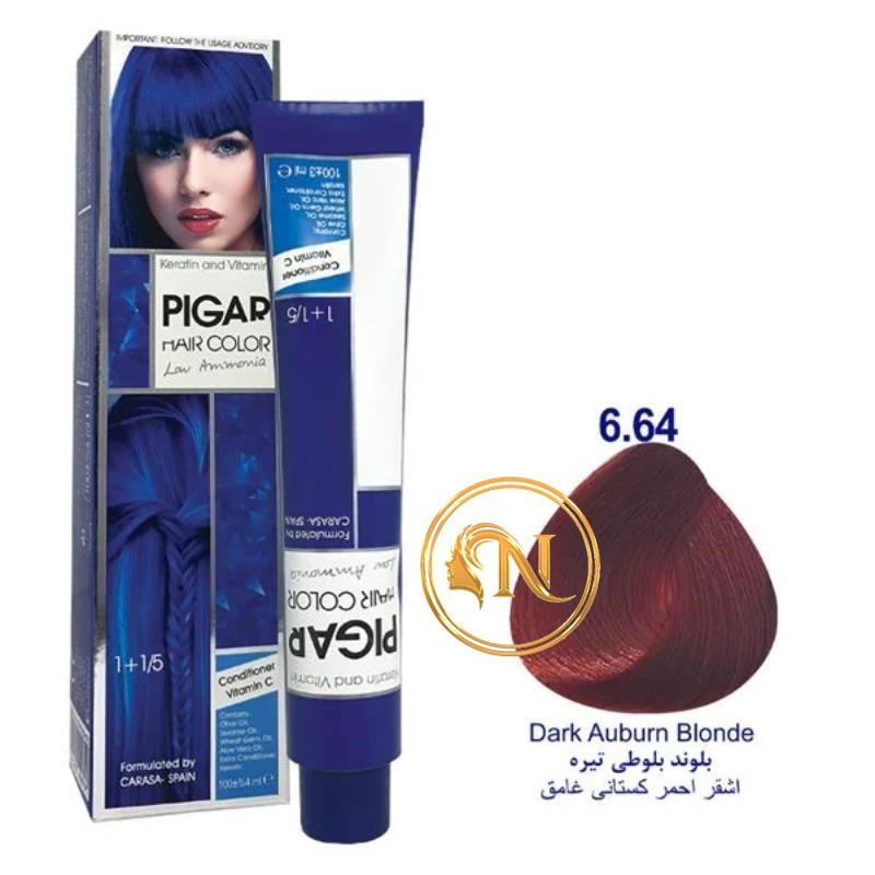 رنگ مو پیگار بلوند بلوطی تیره شماره 6/64 حجم 100 میل